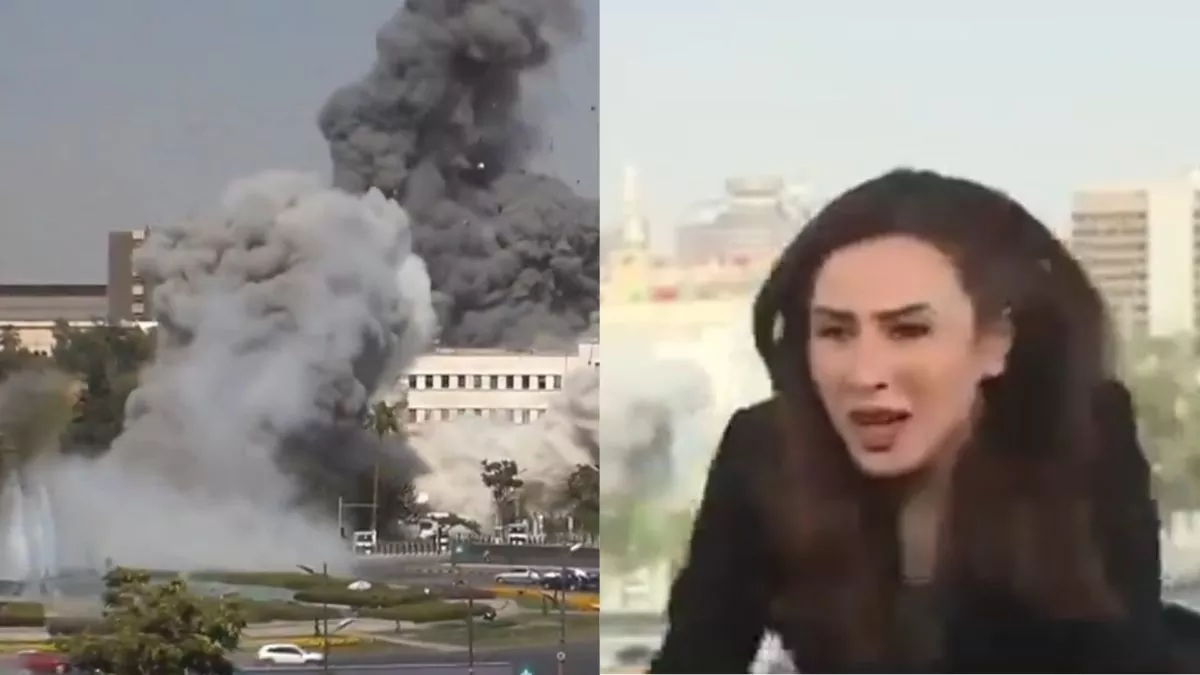 Israel Attack Syria: दमिश्क पर सबसे बड़ा हमला, लाइव में भागी Anchor