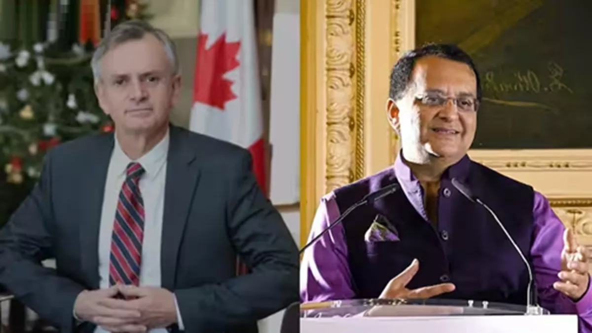 भारत और कनाडा के नए उच्चायुक्तों की नियुक्ति के बाद हाथ मिलाते अधिकारी