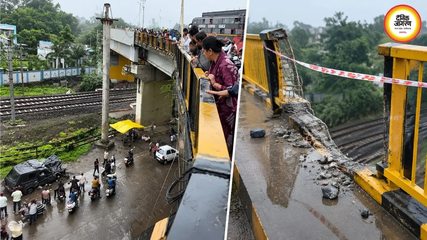 “इंदौर हादसा: आधी रात 50 फीट ऊंचे ब्रिज से औंधे मुंह गिरी बेकाबू थार, कार में सवार 4 युवक-युवती घायल”